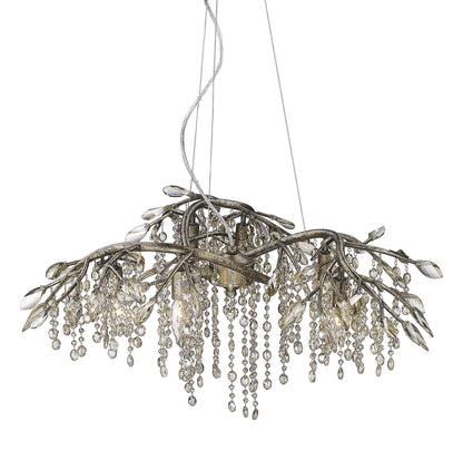Golden Lighting 9903-6 MG Autumn Twilight 6 Light Chandelier in Mystic GoldBy Golden Lighting