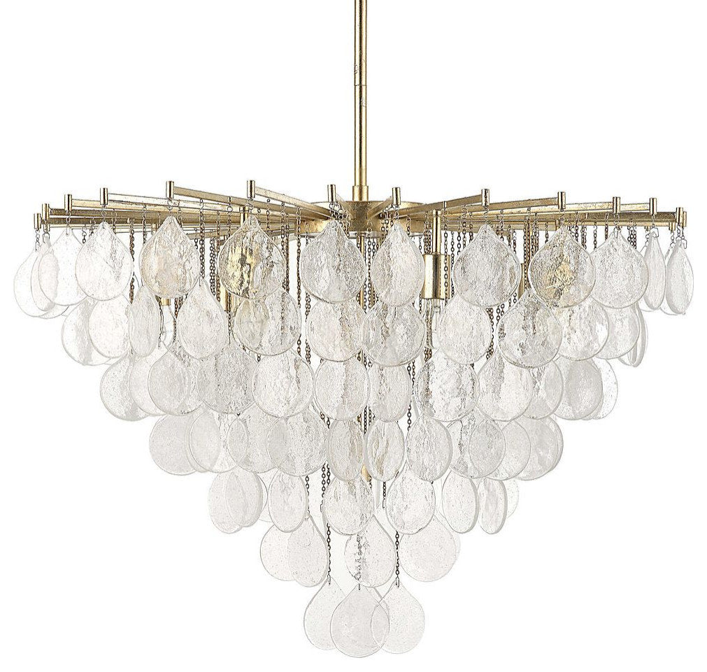 Modern Tear Drop Pendant Seeded Glass Chandelier 8 Light 38 in Elegant SilverBy My Swanky Home