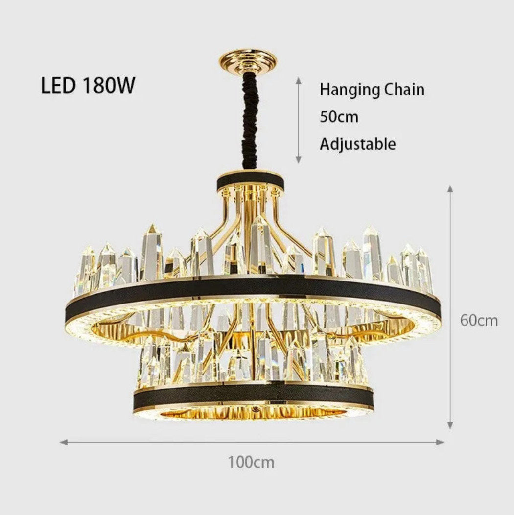 Villa 2-Tier Contemporary Chandelier, 31"By Morsale.com