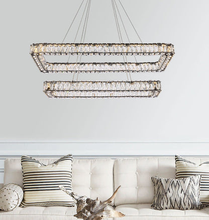 Elegant Lighting 3504G42L2 Monroe 42"W LED Crystal Linear - GoldBy Elegant Furniture & Lighting