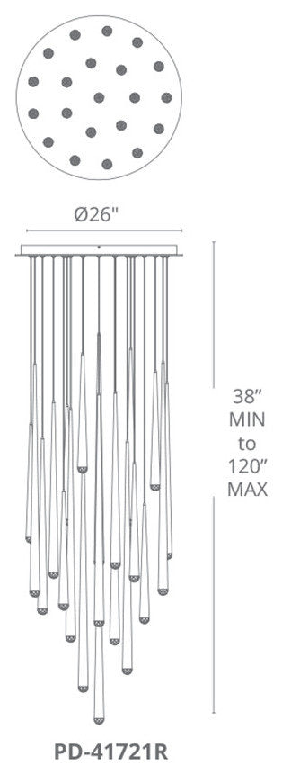 Modern Forms PD-41721R Cascade 26"W LED Suspended Pendant - Aged BrassBy Modern Forms