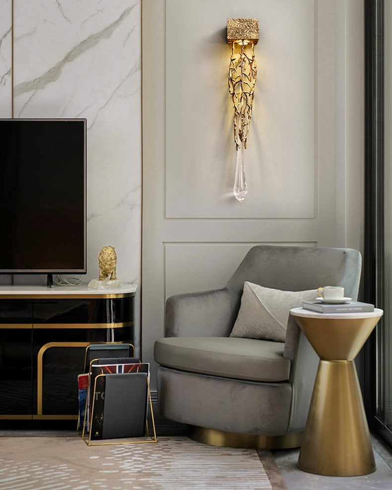 Jumilla | Creative LED Crystal Copper Wall Lamp, Copper, Warm LightBy Miron Demid LLC