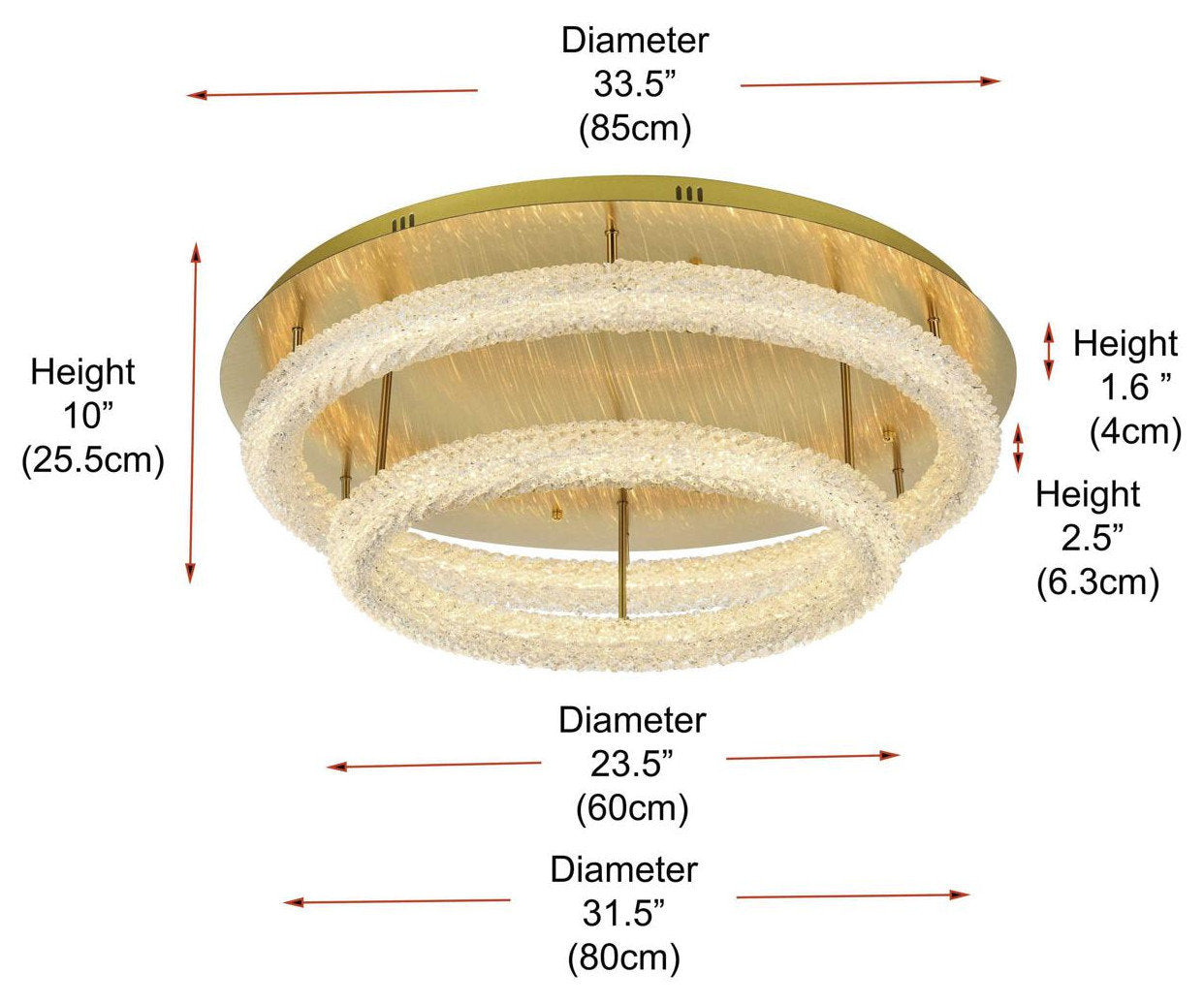 Bowen 2 Light Flush Mount, Satin GoldBy Elegant Furniture & Lighting