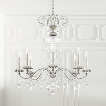 Schonbek At1008N-48H 8 Light Crystal Chandelier, Antique SilverBy Schonbek
