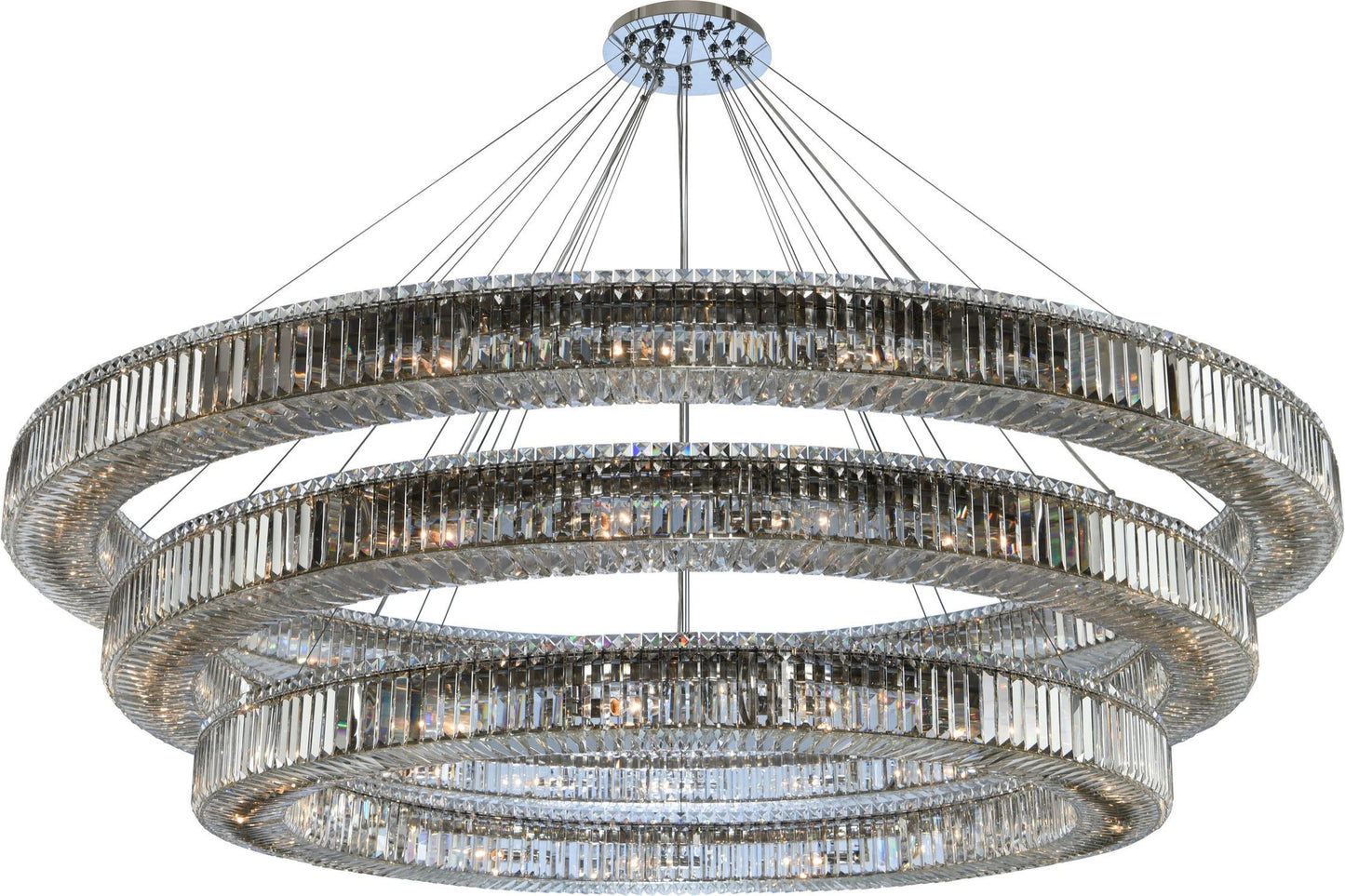 Rondelle 3 Tier Pendant, Chrome, 27By KALCO LIGHTING