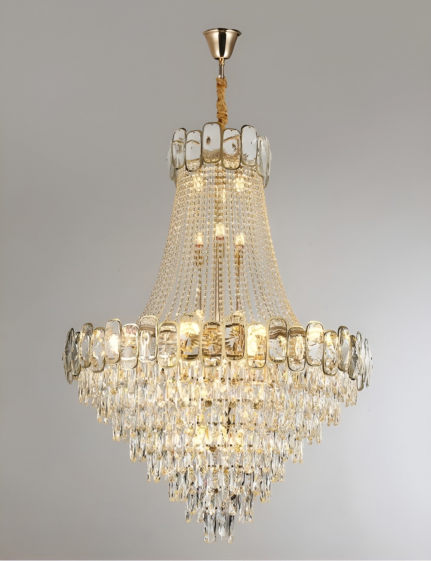 Roure | Large Classic Luxury Staircase Crystal Chandelier, 31.5"By Miron Demid LLC