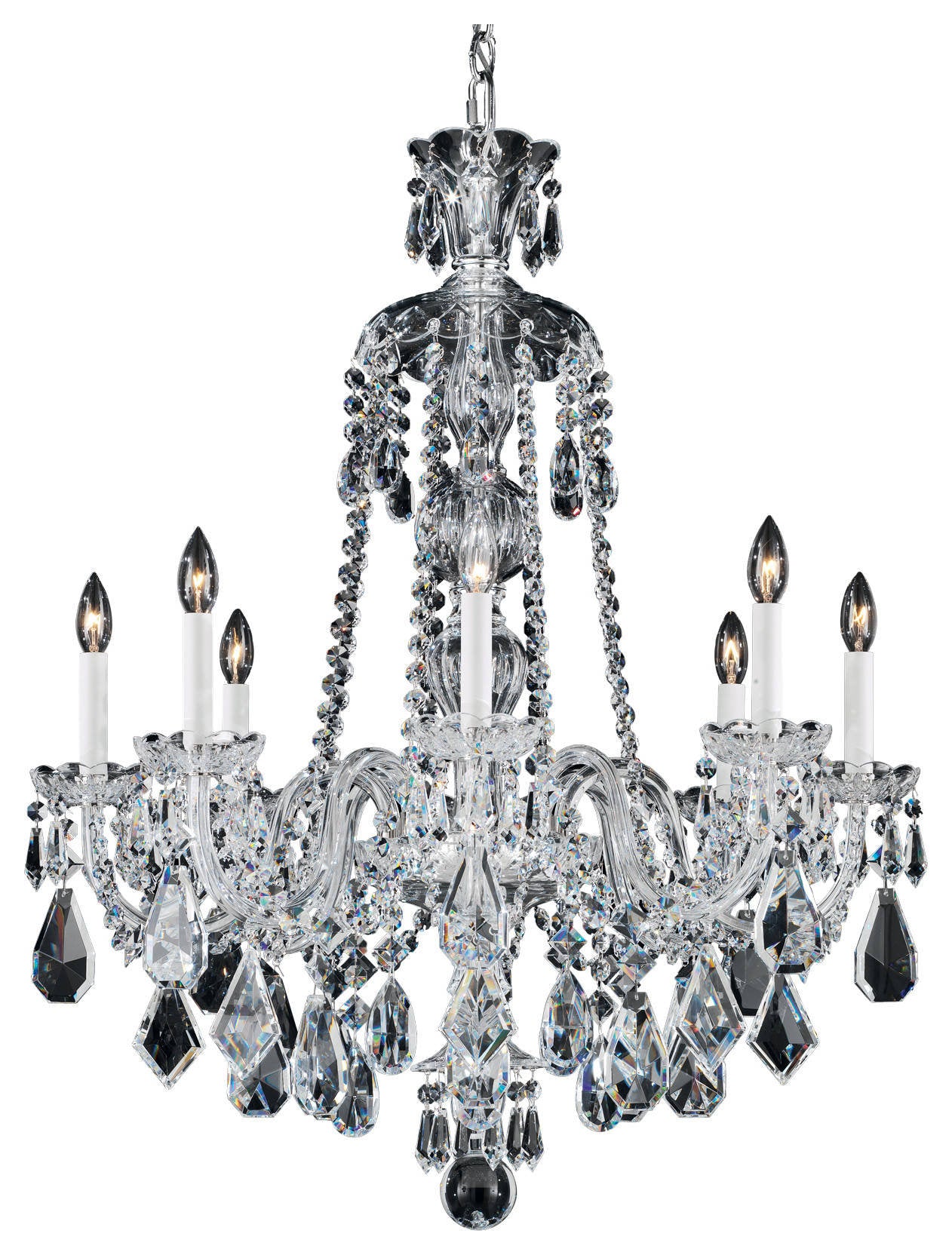 Hamilton 8-Light Chandelier in Silver With Clear Heritage CrystalBy Schonbek