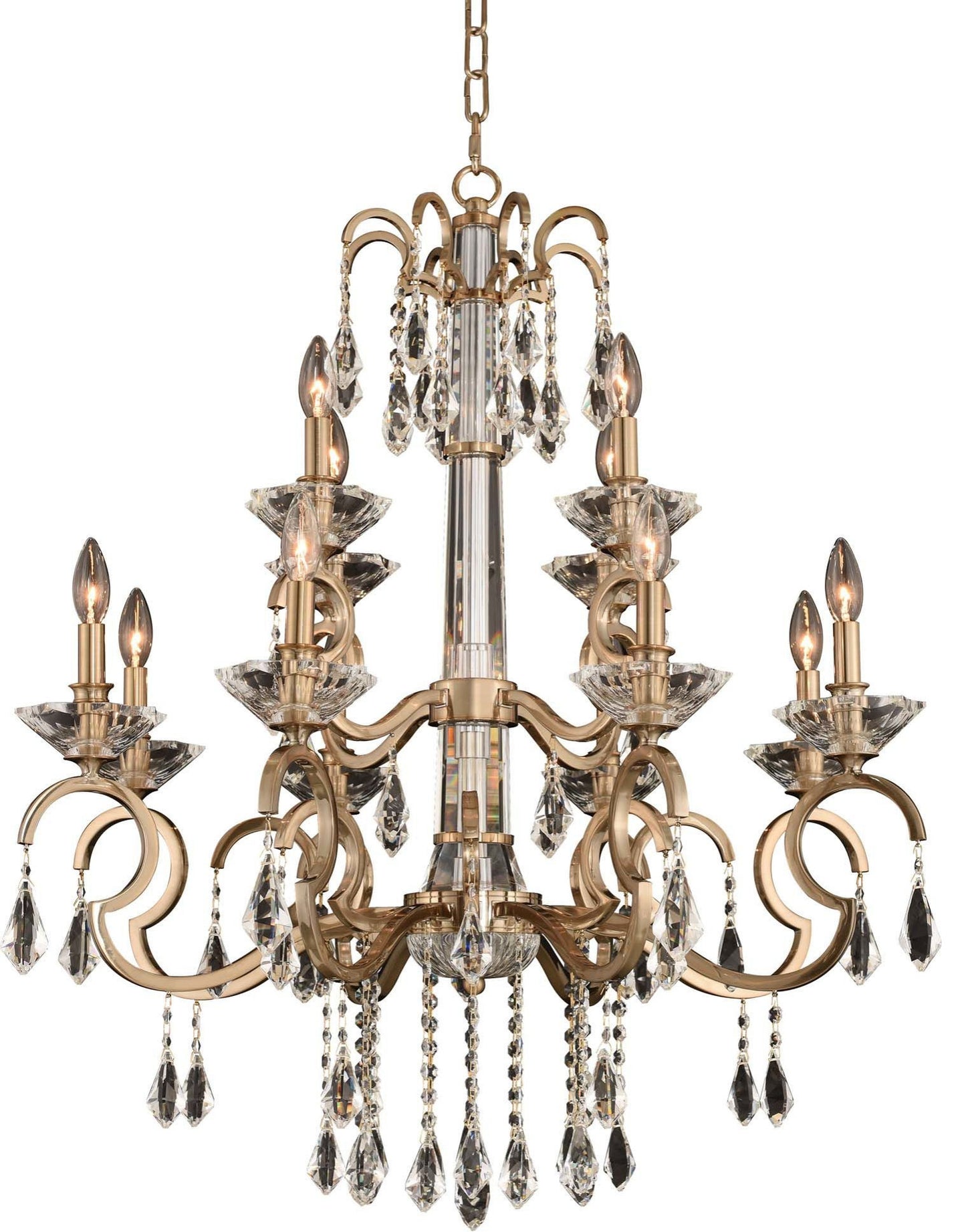 Valencia Chandelier, Brushed Champagne Gold, 8By KALCO LIGHTING