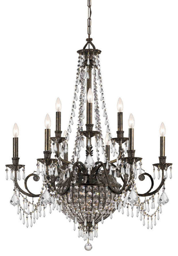 Vanderbilt 12 Light Bronze ChandelierBy Crystorama Lighting