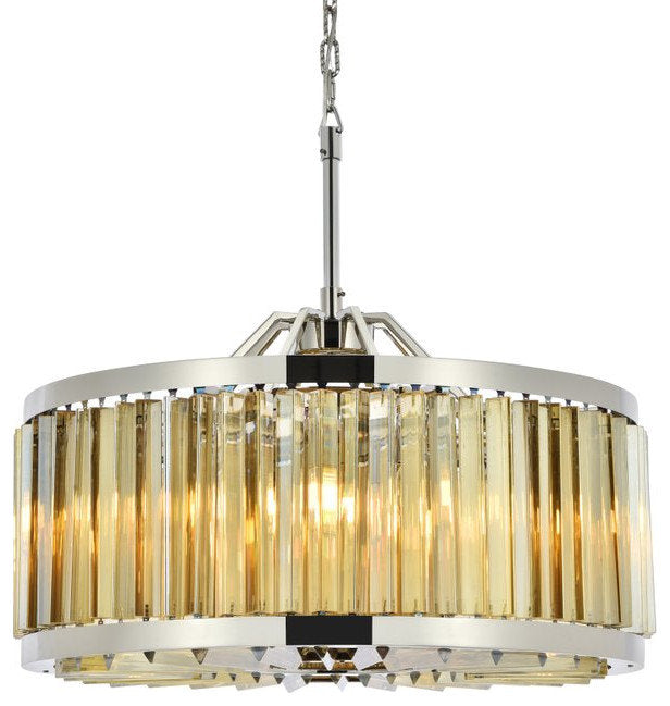 Urban Classic 1203D28PN-GT/RC 8 light polished nickel Chandelier Golden TeakBy URBAN CLASSIC