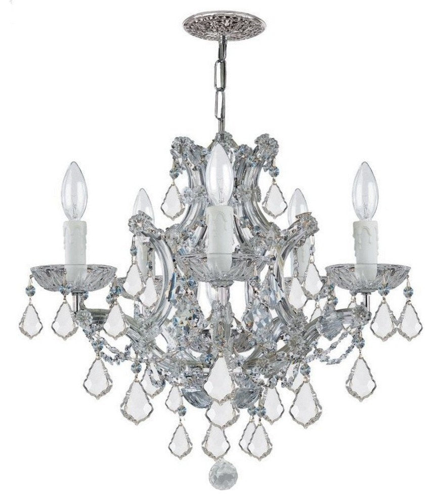 Maria Theresa 6 Light Mini Chandelier, Polished Chrome, Clear SwarovskiBy Crystorama Lighting