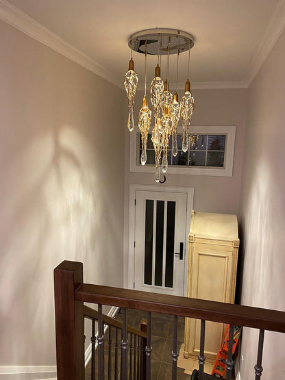 MIRODEMI? Andora | Creative Crystal Chandelier with Clear Glass Drops, 5 Lights, Warm LightBy Miron Demid LLC