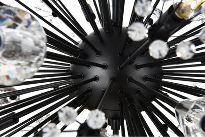Elegant Lighting 2500D32BK Vera 32 inch crystal starburst round pendant in blackBy Elegant Furniture & Lighting