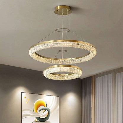 Bergamo Double Ring Crystal ChandelierBy Morsale.com
