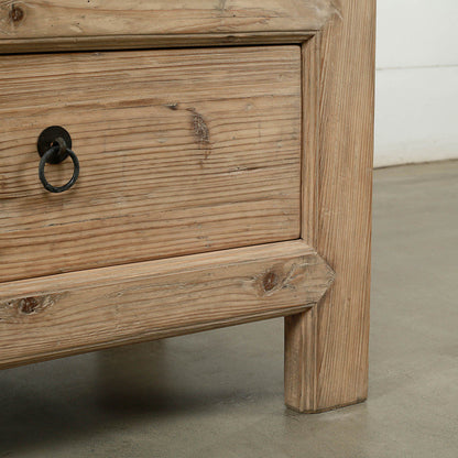 6-Drawer Chest 53Wx18Dx40H Weathered Natural Solid Pine