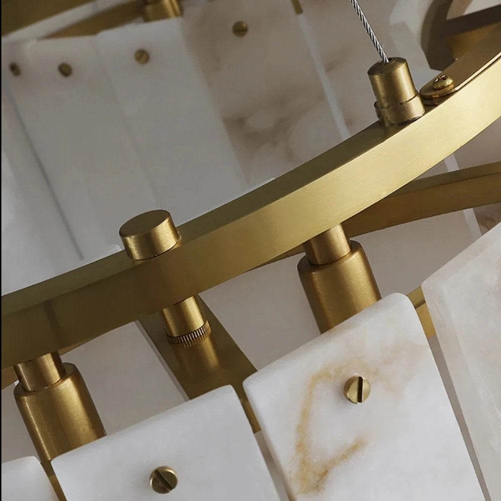 2-Tier Natural Marble Modern ChandelierBy Morsale.com