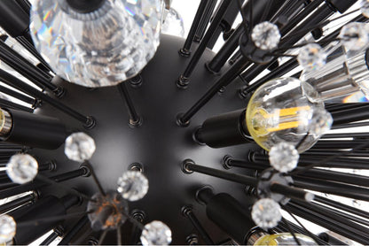 Elegant Lighting 2500D42BK Vera 42 inch crystal starburst oval pendant in blackBy Elegant Furniture & Lighting