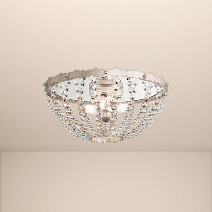 Schonbek Er1211N-48S 4 Light Crystal Flush, Antique SilverBy Schonbek