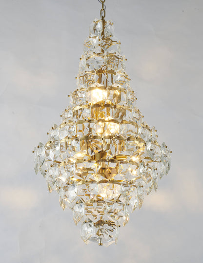 Clear Crystal Chandelier With Brass HardwareBy Design Living
