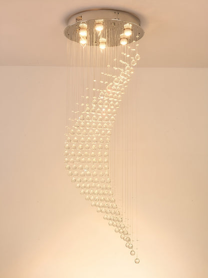 La Turbie | Duplex Spiral Moon Staircase Crystal Chandelier, 31.5"By Miron Demid LLC