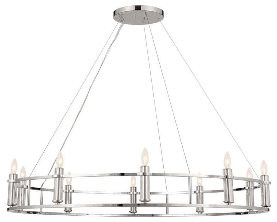Kichler 52491 Rosalind 10 Light 50"W Crystal Candle Style - Polished NickelBy Kichler
