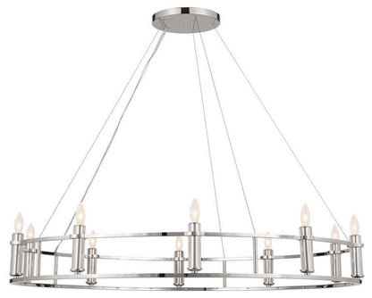 Kichler 52491 Rosalind 10 Light 50"W Crystal Candle Style - Polished NickelBy Kichler