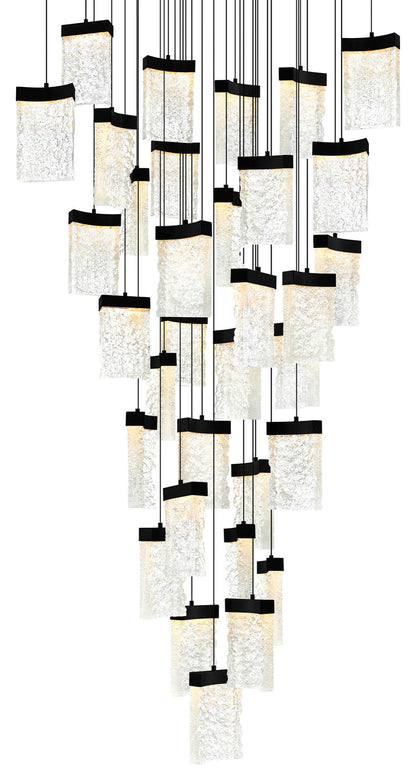 CWI LIGHTING 1587P36-33-101 Lava Integrated LED Black ChandelierBy CWI Lighting