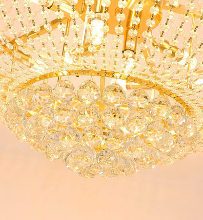 Peille | Three-tier Luxury Hanging Gold Crystal Chandelier, 39.4''By Miron Demid LLC