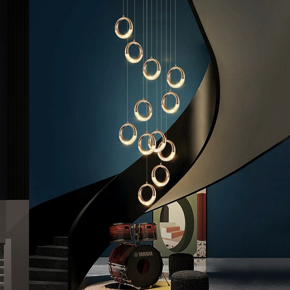 Cannero Riviera | Luxury Gold Ring Pendant Lighting, 14 LightsBy Miron Demid LLC