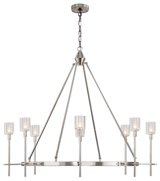 Salita Chandelier, Polished Nickel/Clear Crystal, 46"Dx41.25"HBy Kuzco Lighting LLC