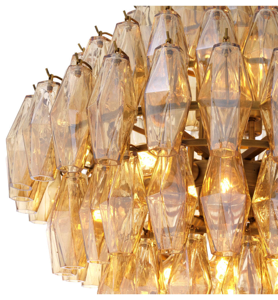 Diamond Amber Glass Chandelier | Eichholtz Benini, LargeBy OROA - Furniture