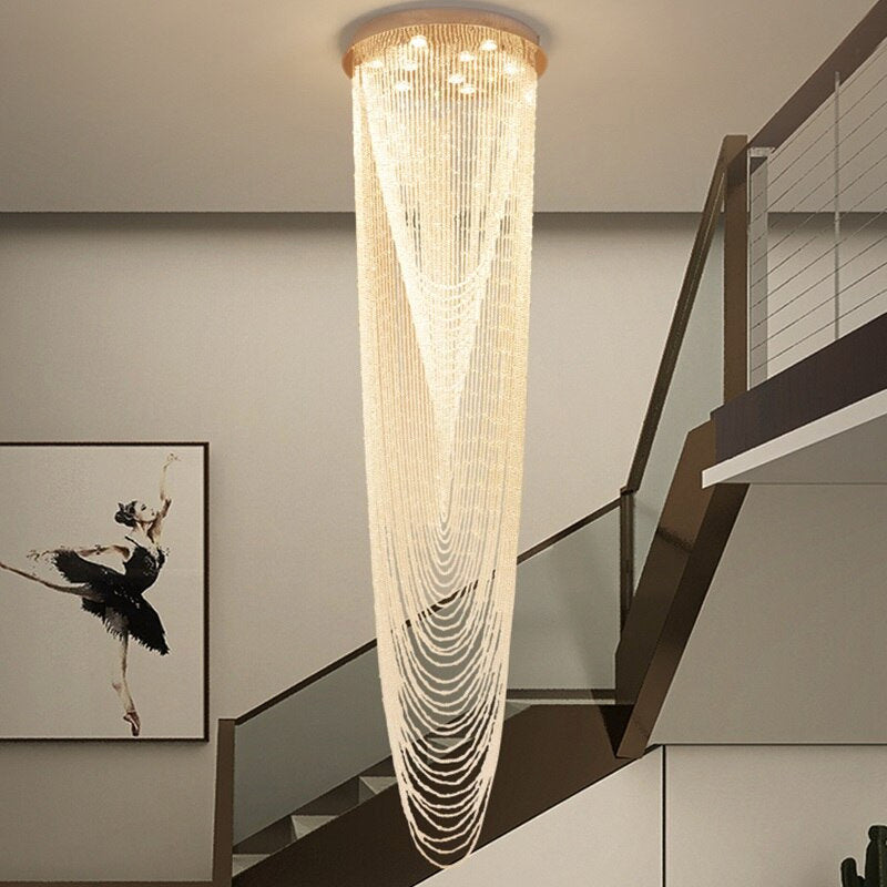 Golfe-Juan | Stunning Large Crystal Ceiling Chandelier, 31.5"By Miron Demid LLC
