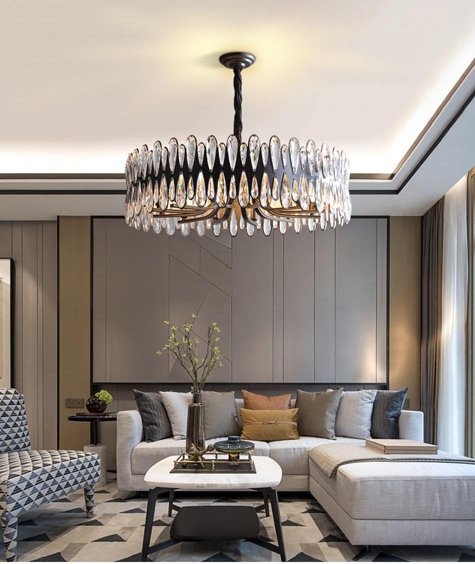 Napoli Crystal Drum Chandelier, Diameter 40"By MORSALE