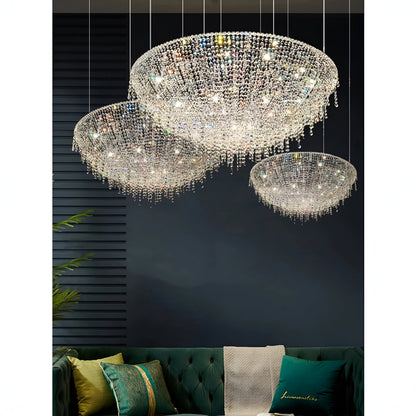 Bendejun | Luxury Brilliant Drops Crystal Chandelier, Dia31.5xh13.8", Cool LightBy Miron Demid LLC