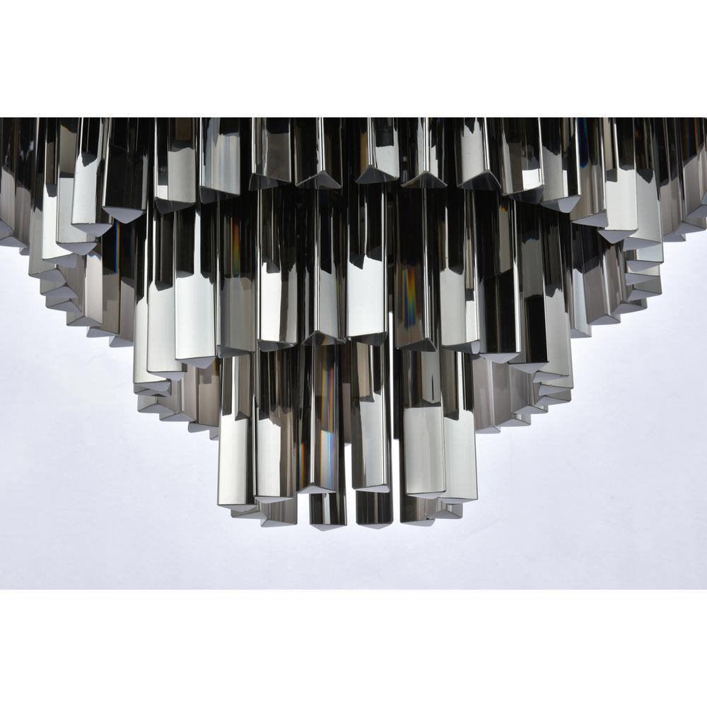 Sydney 17 Light Matte Black Flush Mount Silver Shade (Grey) Royal Cut CrystalBy Urban Classic