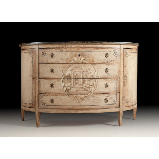 61" Wide 4 Drawer Beech Wood Credenza