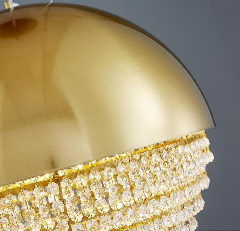 Sestri Levante | Stunning Gold Crystal Ball Chandelier, Dia21.7xh21.7''By Miron Demid LLC
