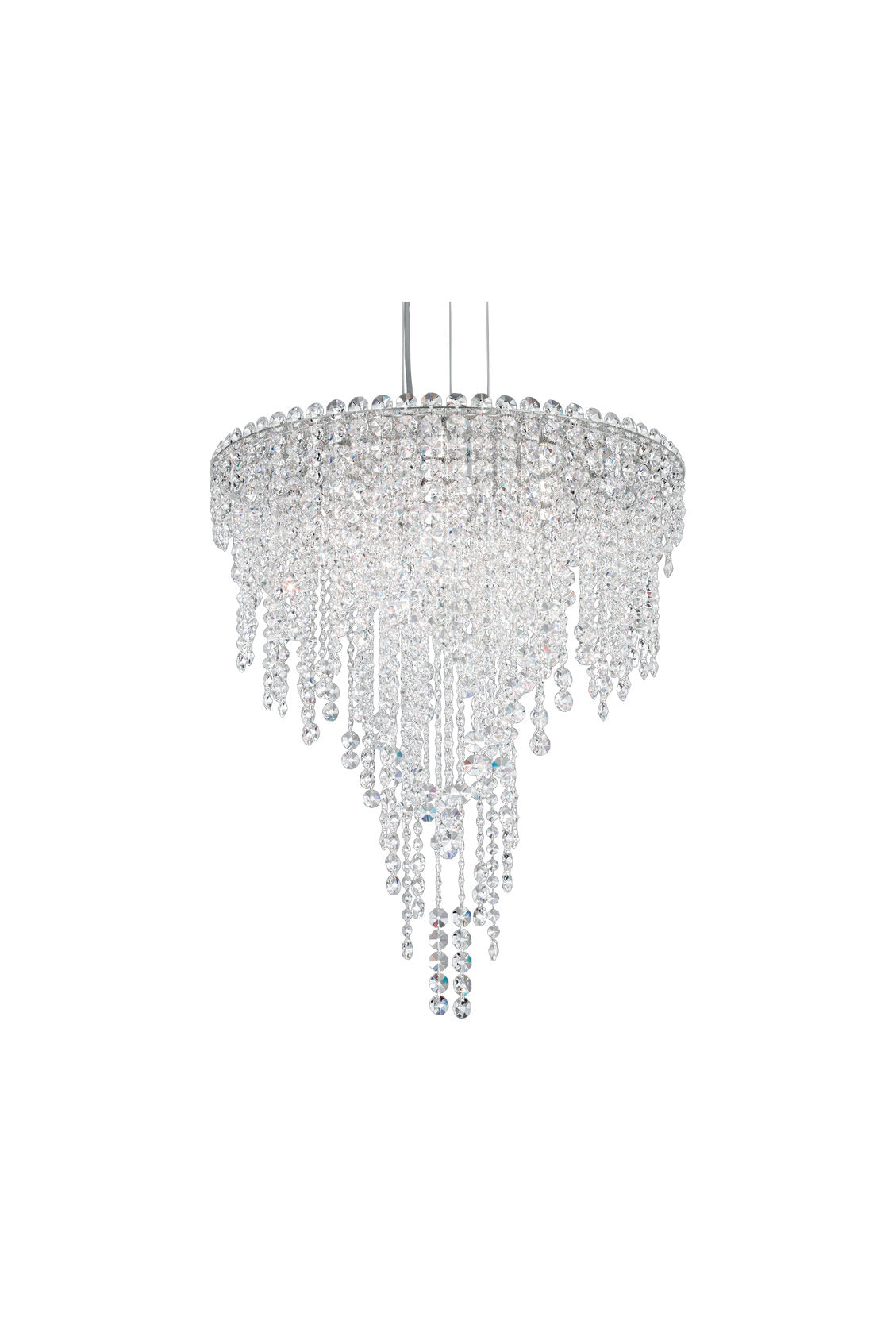 Chantant 6-Light Pendant in Stainless Steel With Clear Heritage CrystalBy Schonbek