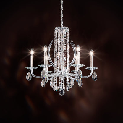 Sarella 6-Light Chandelier in Antique Silver With Crystal Heritage CrystalBy Schonbek