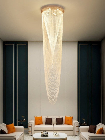 Golfe-Juan | Stunning Large Crystal Ceiling Chandelier, 31.5"By Miron Demid LLC