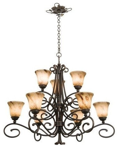 Amelie 9-Light Chandelier, Tortoise Shell, IridescentBy KALCO LIGHTING