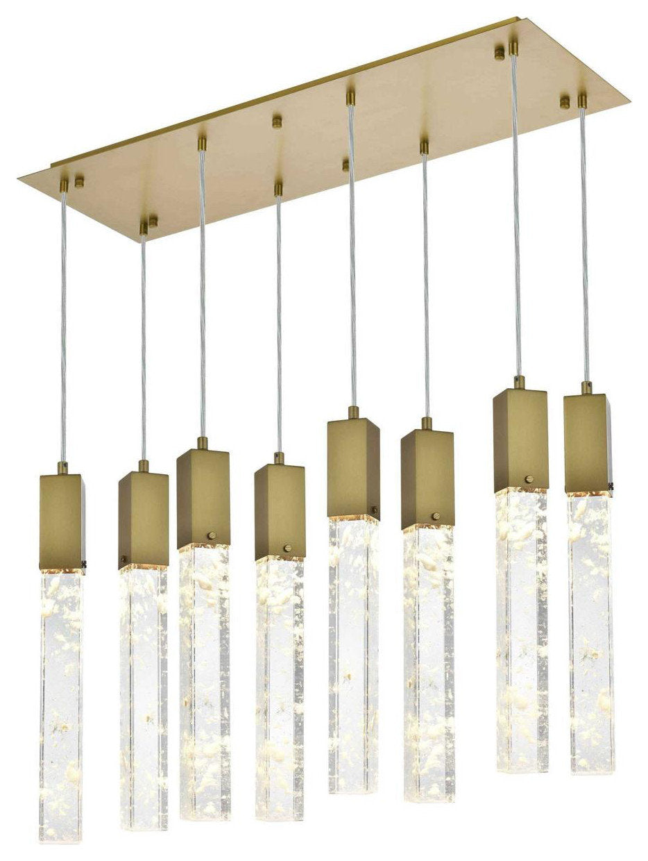 Aurora 8 Light Pendant, Satin GoldBy Elegant Furniture & Lighting