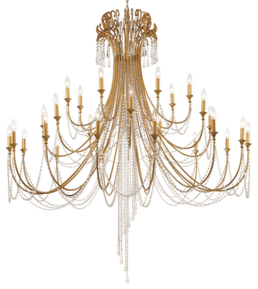 Crystorama Arcadia 28-Light Chandelier Antique GoldBy Crystorama Lighting