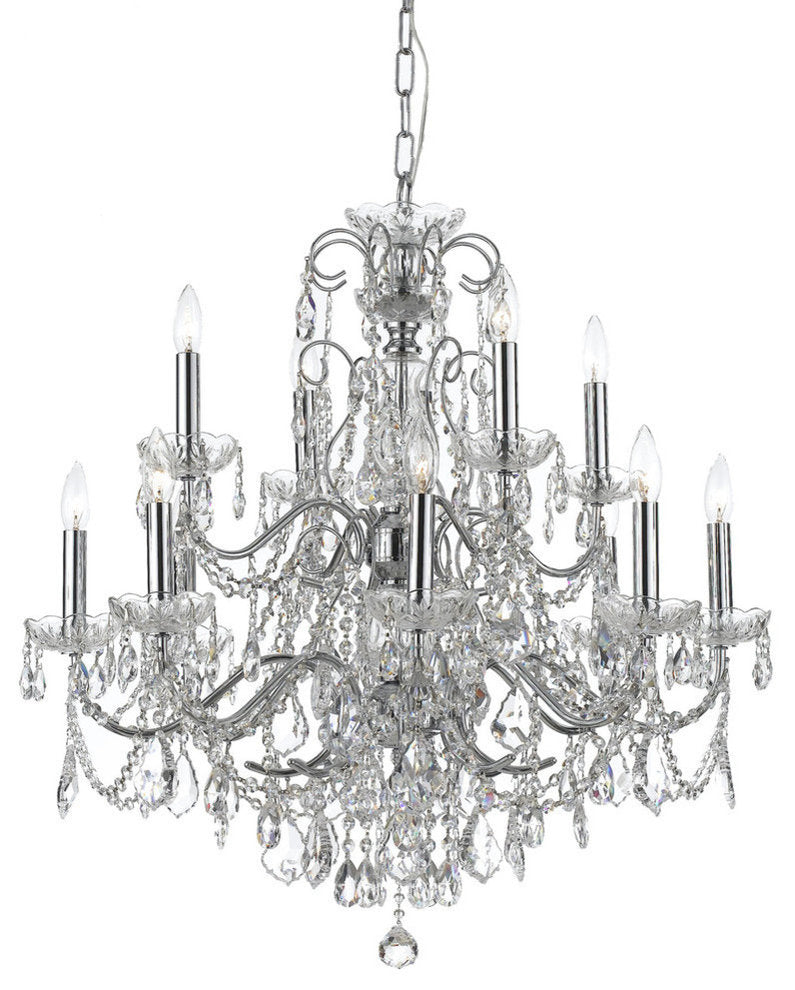 Crystorama Imperial 12 Light Swarovski Strass Crystal Chrome ChandelierBy Crystorama Lighting