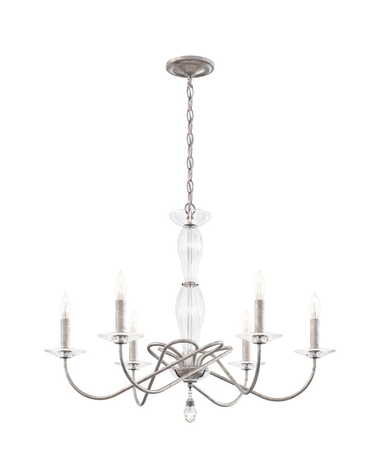 Schonbek Vx1006N-48H 6 Light Crystal Chandelier, Antique SilverBy Schonbek