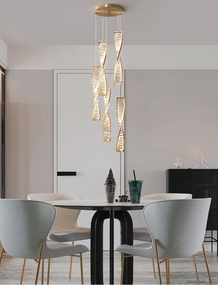 MIRODEMI? San Bartolomeo al Mare | Modern Gold Crystal Chandelier for Bedroom, Gold, Dia13.7xh19.6", Warm LightBy Miron Demid LLC