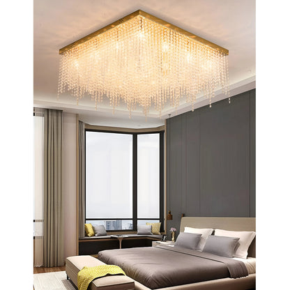 Aci Catena | Modern Square LED Ceiling Chandelier, Gold, L31.5xw31.5", Warm Light, DimmableBy Miron Demid LLC