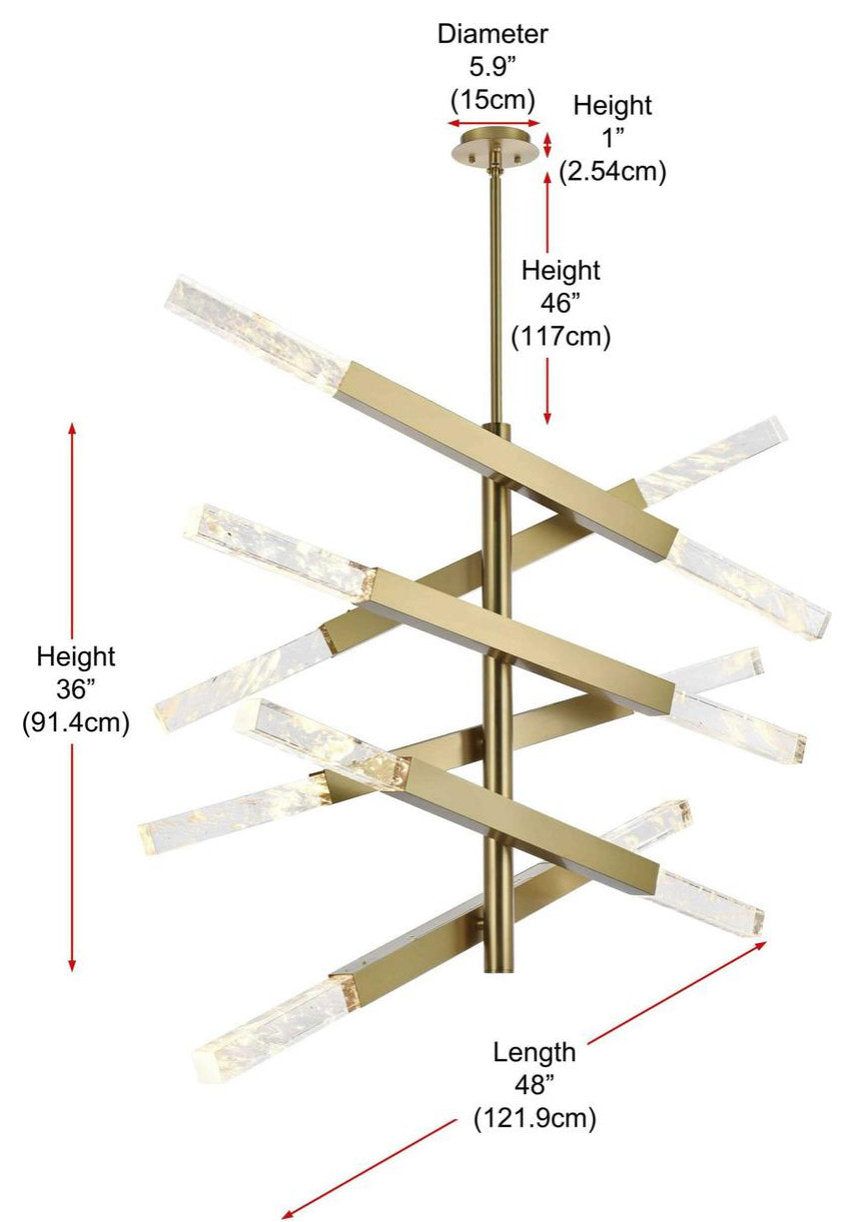Ari 12 Light Pendant, Satin GoldBy Elegant Furniture & Lighting