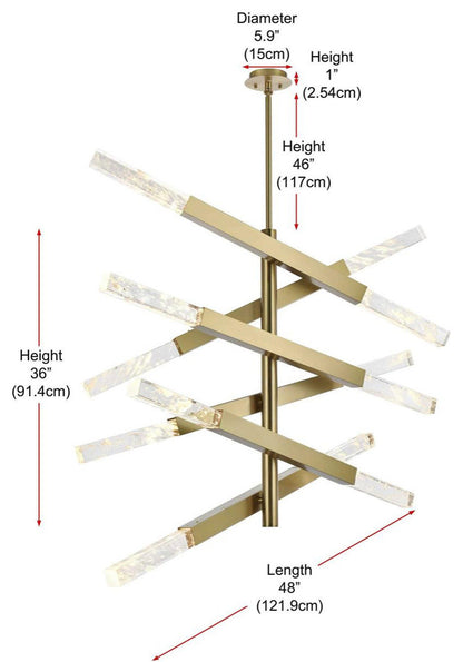 Ari 12 Light Pendant, Satin GoldBy Elegant Furniture & Lighting