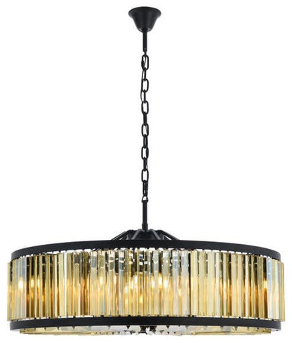 Elegant Lighting 1203G43-GT/RC Chelsea 10 Light 44"W Crystal Drum - PolishedBy Elegant Furniture & Lighting